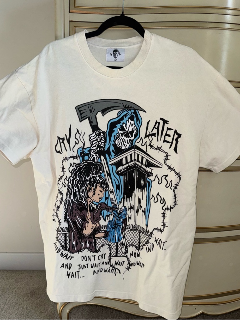 Warren Lotas 'Cry Later' White Tee